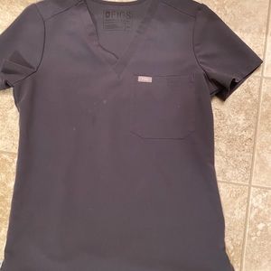 Charcoal XS Figs Scrub Top